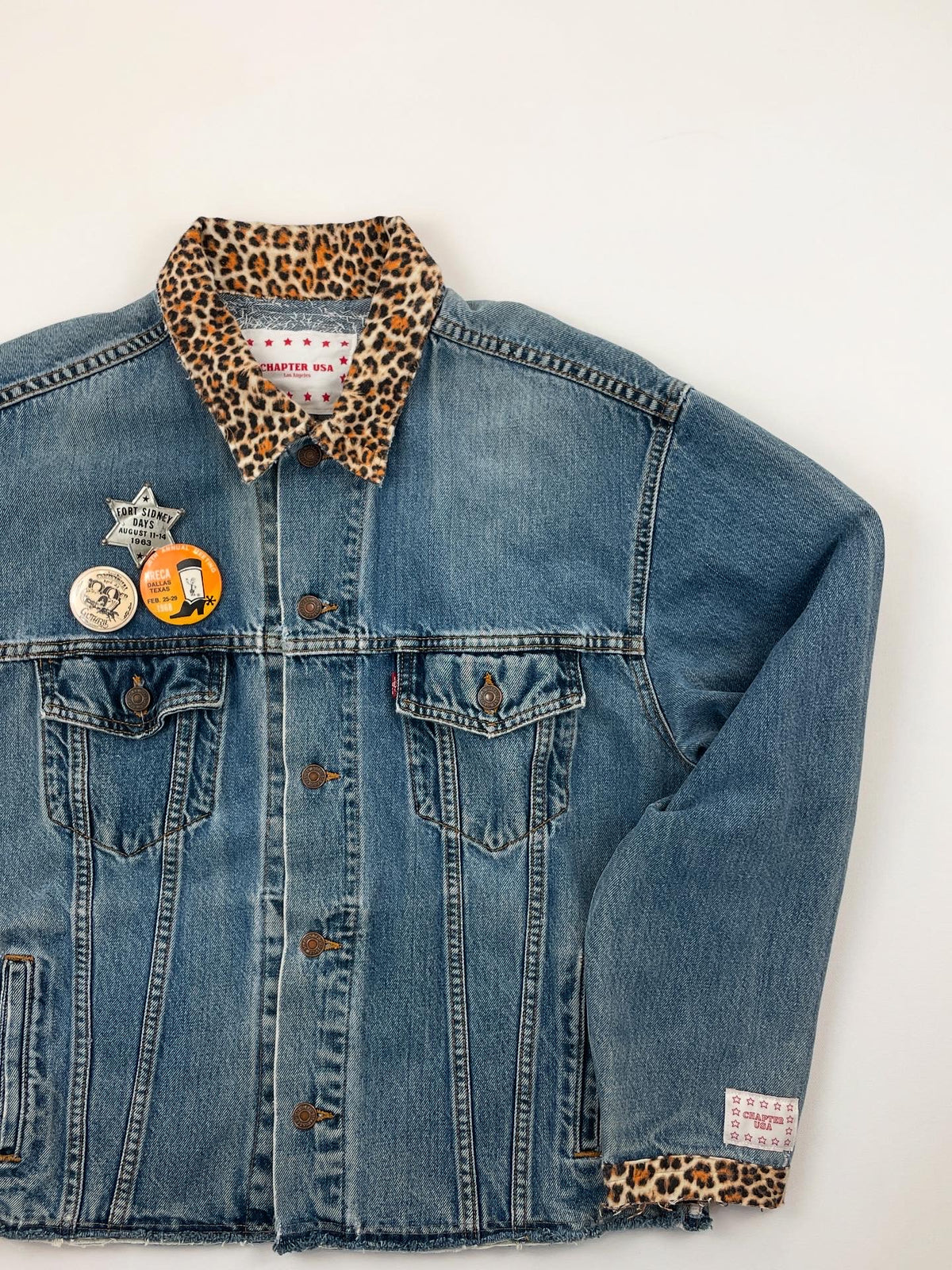 Leopard Vintage Style Levis Upcycled Jacket