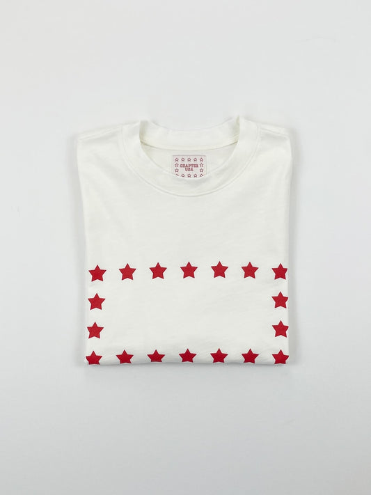 Soft Cotton Red Stars Basic T-Shirt