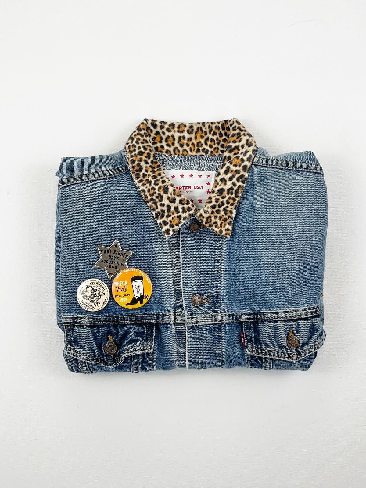 Leopard Vintage Style Levis Upcycled Jacket